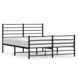 Berkfield Home Metal Bed Frame with Headboard & Footboard Black 135x190 cm Double - thumbnail 3