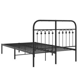 Berkfield Home Metal Bed Frame without Mattress with Headboard Black 120x200cm - Size: Small Double - thumbnail 6