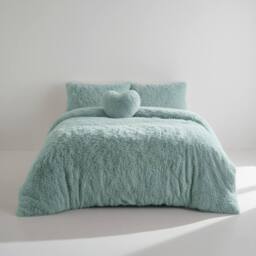 Snug City Super Fluffy Duvet Cover Ultra Soft, Cloud-Like Comfort Snug Sleep in Duck Egg Blue - Size: Double - thumbnail 2