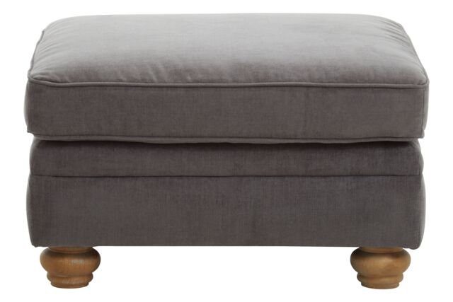 Orsina Spencer Grey Fabric Footstool - image 1