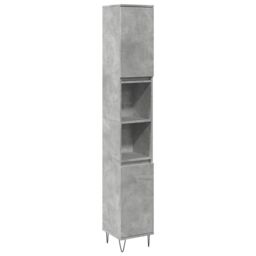 Berkfield Home 3 Piece Bathroom Furniture Set Concrete Grey Engineered Wood - thumbnail 4