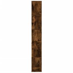 Berkfield Home Bookcase 5-Tier Smoked Oak 45x23.5x162.5 cm Engineered Wood in Brown - thumbnail 4