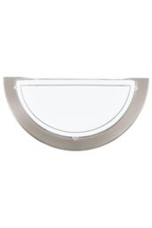 Eglo Planet 1 Satin Nickel Metal & Glass Semi Sphere Flush Wall Light in Metallics - thumbnail 1
