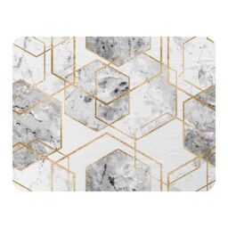 Benjamin Tate Design Geometric Marble Pattern With Gold Glitter Blanket in Natural - Size: 120 cm x 150 cm - thumbnail 1