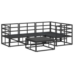 Berkfield Home Garden Sofa Set 5 pcs Black 70 x 70 x 32 cm Aluminium - thumbnail 7