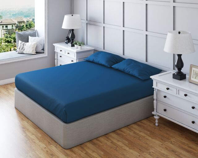 Snug City Fitted Sheet Polycotton Plain Dyed Extra Deep 25cm Bed Linen in Teal - Size: Single - image 1