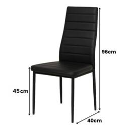 KOSY KOALA Modern Dining Table with 6 Black faux leather padded Chairs in Brown - thumbnail 3