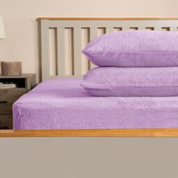 OHS 4 Pack Teddy Fleece Pillowcase Cover Bedding Set Thermal in Lilac - Size: Standard Pillow Case - thumbnail 3