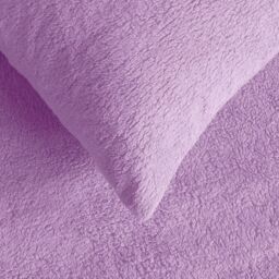 OHS 4 Pack Teddy Fleece Pillowcase Cover Bedding Set Thermal in Lilac - Size: Standard Pillow Case - thumbnail 2