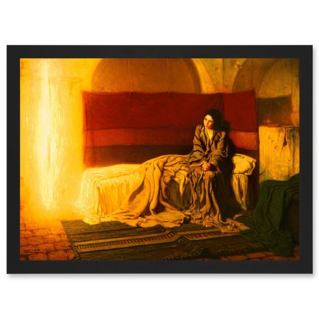 Artery8 Tanner The Annunciation A4 Artwork Framed Wall Art Print in Black - image 1