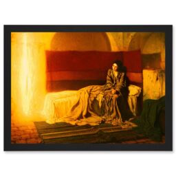 Artery8 Tanner The Annunciation A4 Artwork Framed Wall Art Print in Black - thumbnail 1