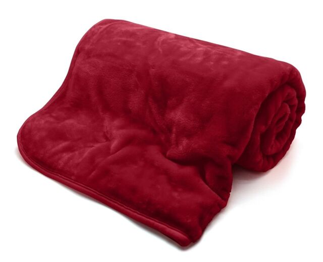 HomeSpace Direct Mink Luxury Velvet Soft Blanket Throw in Red - Size: 200 cm x 240 cm - image 1