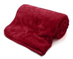 HomeSpace Direct Mink Luxury Velvet Soft Blanket Throw in Red - Size: 200 cm x 240 cm - thumbnail 1