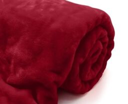 HomeSpace Direct Mink Luxury Velvet Soft Blanket Throw in Red - Size: 200 cm x 240 cm - thumbnail 3