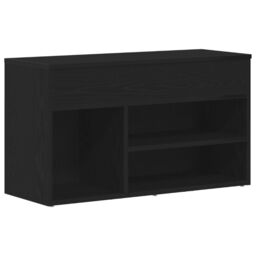 Berkfield Home Hall Bench Black Oak 60x30x45 cm Engineered Wood - Size: 60 x 30 x 45 cm - thumbnail 2