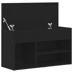 Berkfield Home Hall Bench Black Oak 60x30x45 cm Engineered Wood - Size: 60 x 30 x 45 cm - thumbnail 5