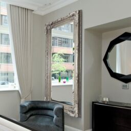 MirrorOutlet 'Carved Louis' Silver Antique Style Dress Full Length Leaner Mirror 183 x 91cm - Size: 183 x 91 cm - thumbnail 4