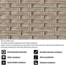 Direct Wicker Lounge Set, Garden Furniture Set, Rattan Sofa Group, Patio Furniture in Khaki - Size: 6 Person - thumbnail 3