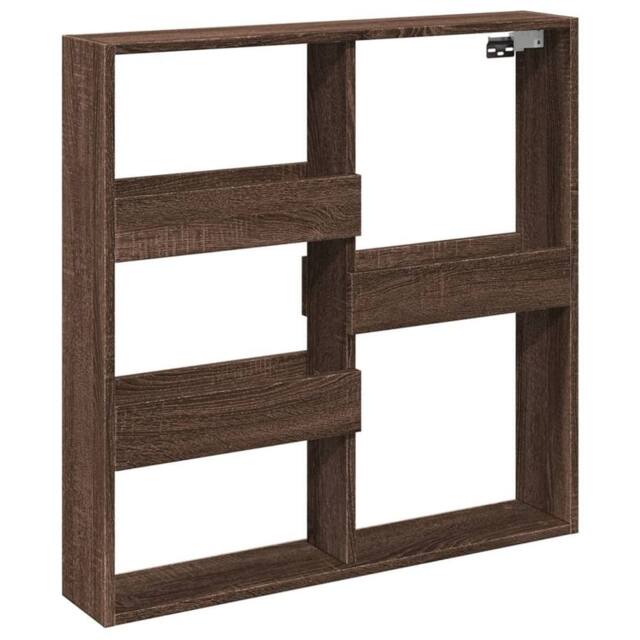 Berkfield Home Wall Cabinet Brown Oak 80x15x80 cm Engineered Wood - Size: 80 x 15 x 80 cm - image 1