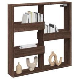 Berkfield Home Wall Cabinet Brown Oak 80x15x80 cm Engineered Wood - Size: 80 x 15 x 80 cm - thumbnail 3
