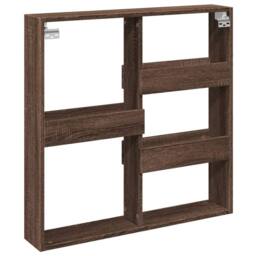 Berkfield Home Wall Cabinet Brown Oak 80x15x80 cm Engineered Wood - Size: 80 x 15 x 80 cm - thumbnail 6