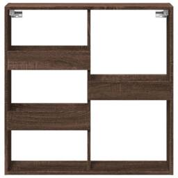 Berkfield Home Wall Cabinet Brown Oak 80x15x80 cm Engineered Wood - Size: 80 x 15 x 80 cm - thumbnail 4