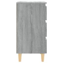 Berkfield Home Sturdy Bed Cabinet with Solid Wood Legs Grey Sonoma 40x35x69 cm - Size: 40 x 35 x 69 cm - thumbnail 7