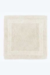 Homescapes Luxury Square Bath Mat 1600GSM 100% Cotton Reversible Shower Mat, 50cm in Cream