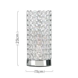 ValueLights Ducy Pair of Silver Table Lamps Touch On/Off Dimmable - thumbnail 6
