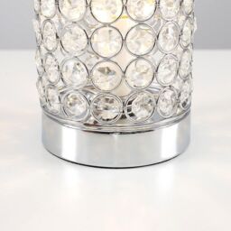ValueLights Ducy Pair of Silver Table Lamps Touch On/Off Dimmable - thumbnail 3