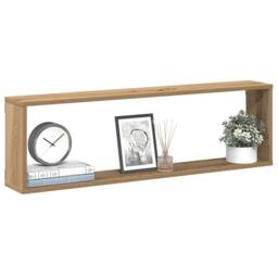 Berkfield Home Wall Cube Shelves 4 pcs Artisan Oak 100x15x30 cm Engineered Wood in Light Brown - Size: 100 x 15 x 30 cm - thumbnail 2