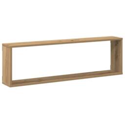Berkfield Home Wall Cube Shelves 4 pcs Artisan Oak 100x15x30 cm Engineered Wood in Light Brown - Size: 100 x 15 x 30 cm - thumbnail 4