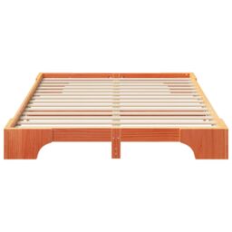 Berkfield Home Floor Bed Frame with Storage Brown 140 x 210 cm Wood - thumbnail 6