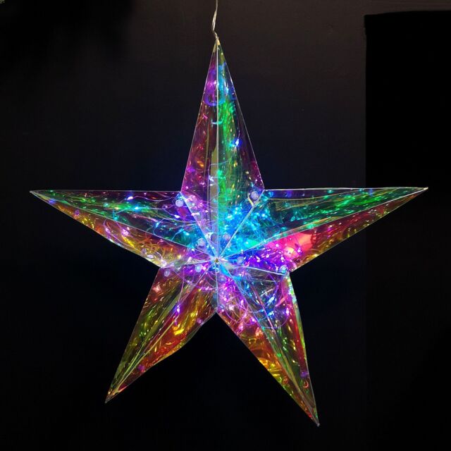 Samuel Alexander 36cm Battery Operated Light up Hanging Christmas Dreamlight Star with 100 White LEDs - image 1