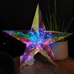 Samuel Alexander 36cm Battery Operated Light up Hanging Christmas Dreamlight Star with 100 White LEDs - thumbnail 3