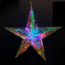 Samuel Alexander 36cm Battery Operated Light up Hanging Christmas Dreamlight Star with 100 White LEDs - thumbnail 1