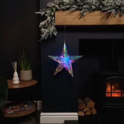 Samuel Alexander 36cm Battery Operated Light up Hanging Christmas Dreamlight Star with 100 White LEDs - thumbnail 2