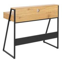 Wyld Haus Cyan 1 Drawer Office Desk Natural Oak Effect & Black - thumbnail 4