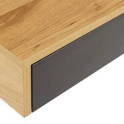 Wyld Haus Cyan 1 Drawer Office Desk Natural Oak Effect & Black - thumbnail 6