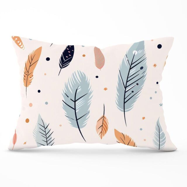 Warren Reed - Designer Pastel Feather Pattern Cushions in Blue - Size: 45 cm x 45 cm - image 1