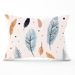 Warren Reed - Designer Pastel Feather Pattern Cushions in Blue - Size: 45 cm x 45 cm - thumbnail 1
