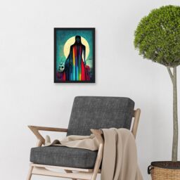 Artery8 Death Tarot Card Skull Rainbow Illustration Artwork Framed Wall Art Print A4 in Black - thumbnail 2