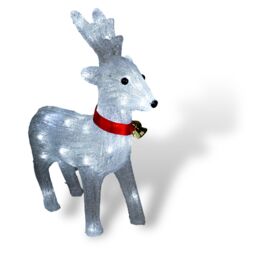 Netagon Christmas Outdoor & Indoor 39cm Reindeer With 40 LED's, Timer & Battery Operation in Silver - thumbnail 4