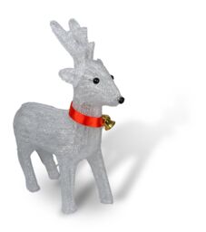 Netagon Christmas Outdoor & Indoor 39cm Reindeer With 40 LED's, Timer & Battery Operation in Silver - thumbnail 2