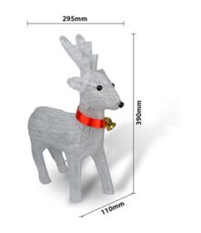 Netagon Christmas Outdoor & Indoor 39cm Reindeer With 40 LED's, Timer & Battery Operation in Silver - thumbnail 3