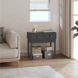 Berkfield Home Beautiful Console Table Grey 76.5x40x75 cm Solid Wood Pine - thumbnail 2