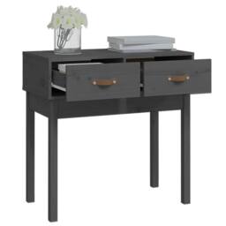 Berkfield Home Beautiful Console Table Grey 76.5x40x75 cm Solid Wood Pine - thumbnail 7