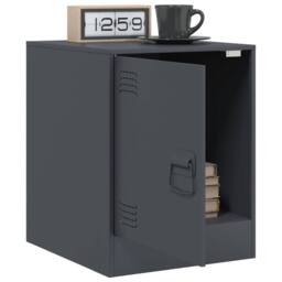 Berkfield Home Bedside Cabinets 2 pcs Anthracite 34.5x39x44 cm Steel in Charcoal - thumbnail 4
