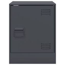 Berkfield Home Bedside Cabinets 2 pcs Anthracite 34.5x39x44 cm Steel in Charcoal - thumbnail 5