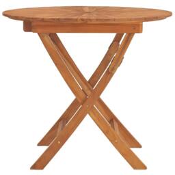 Berkfield Home Folding Garden Table Ã˜ 85x75 cm Solid Wood Teak in Brown - thumbnail 4